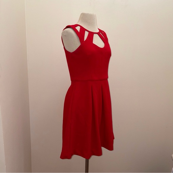 Betsey Johnson Red Cut Out Fit & Flare Dress Size 10 Medium Coquette Y2K Party - Picture 6 of 12